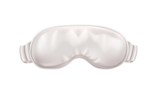 Sleeping eye mask composition with isolated image of wearable sleep accessory on transparent background vector illustration