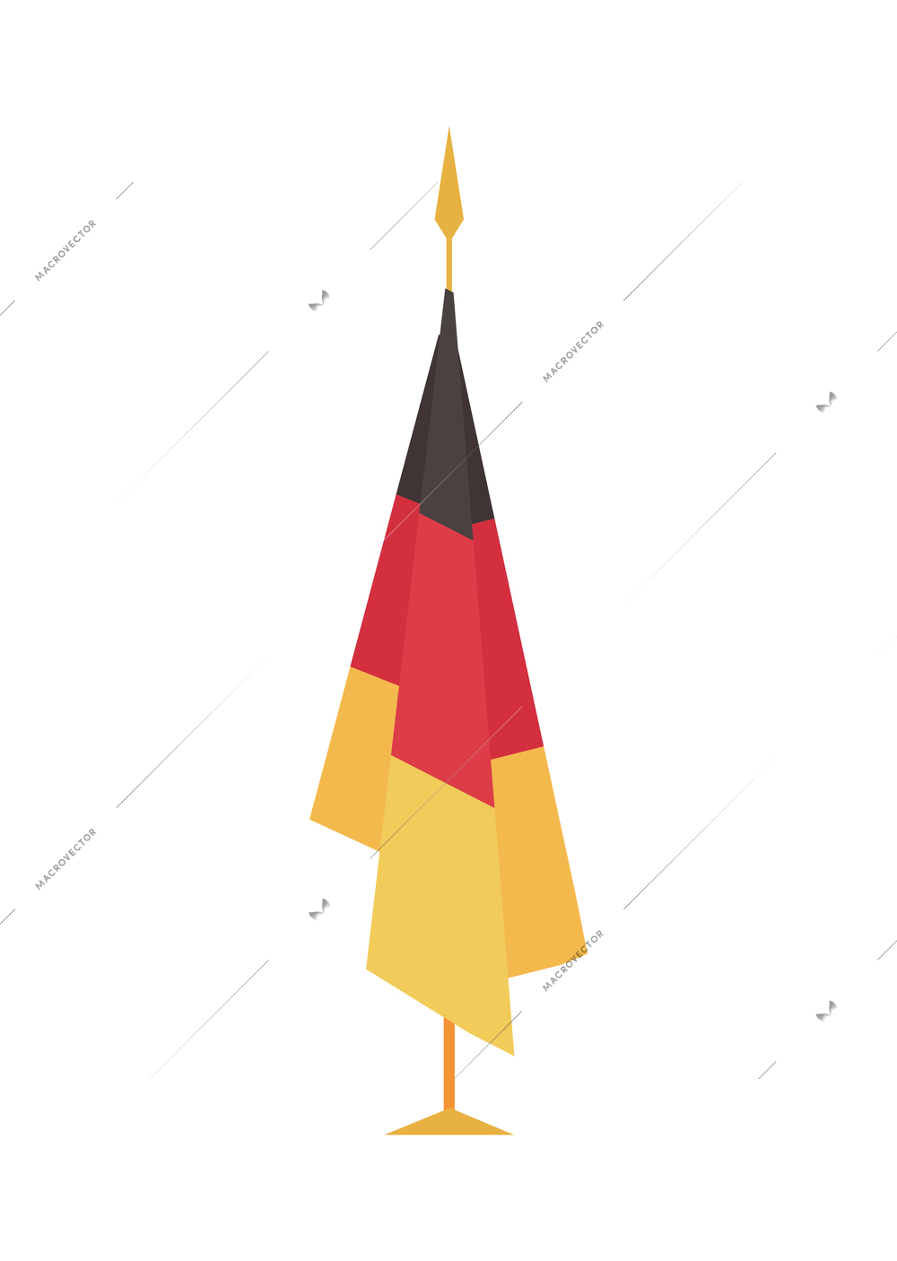 President workplace official residence composition with isolated image of german flag vector illustration