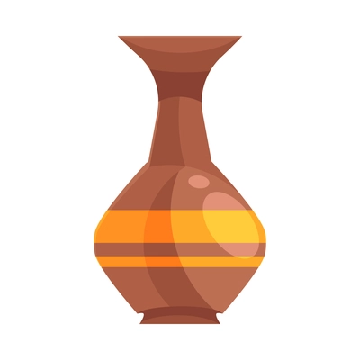 Egyptian tomb composition with isolated image of decorated ancient vase vector illustration