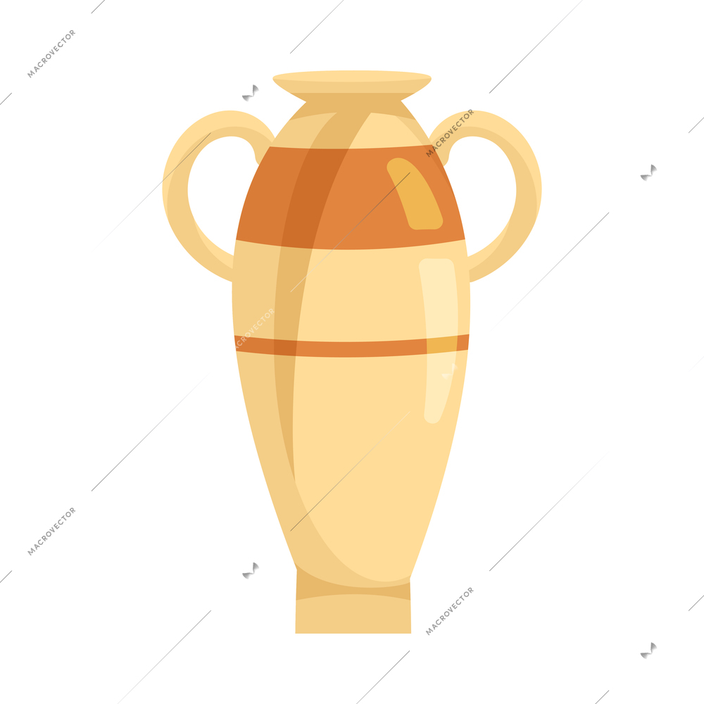 Egyptian tomb composition with isolated image of decorated ancient vase vector illustration