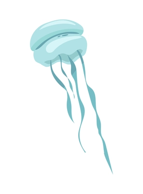 Scuba diving composition with isolated image of exotic jelly fish on blank background vector illustration