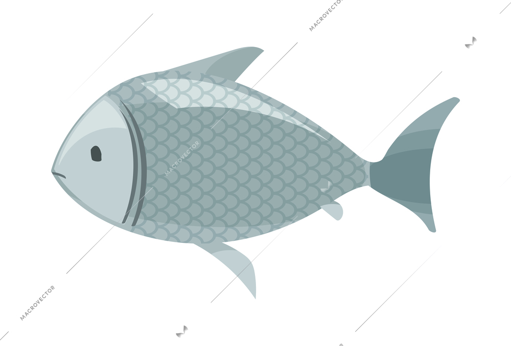 Scuba diving composition with isolated image of exotic fish on blank background vector illustration