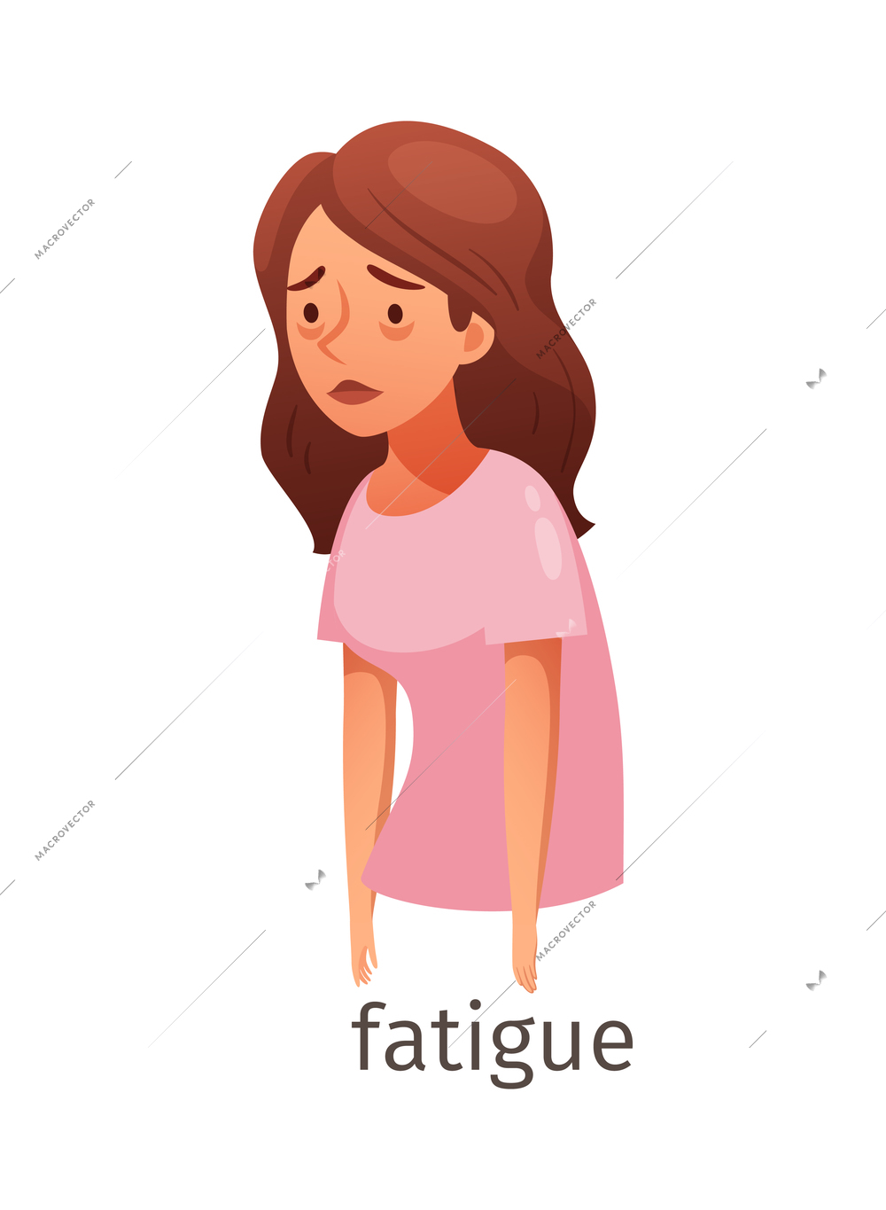 Diabetes cartoon composition with character of sick woman suffering from fatigue vector illustration