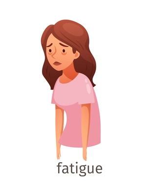 Diabetes cartoon composition with character of sick woman suffering from fatigue vector illustration