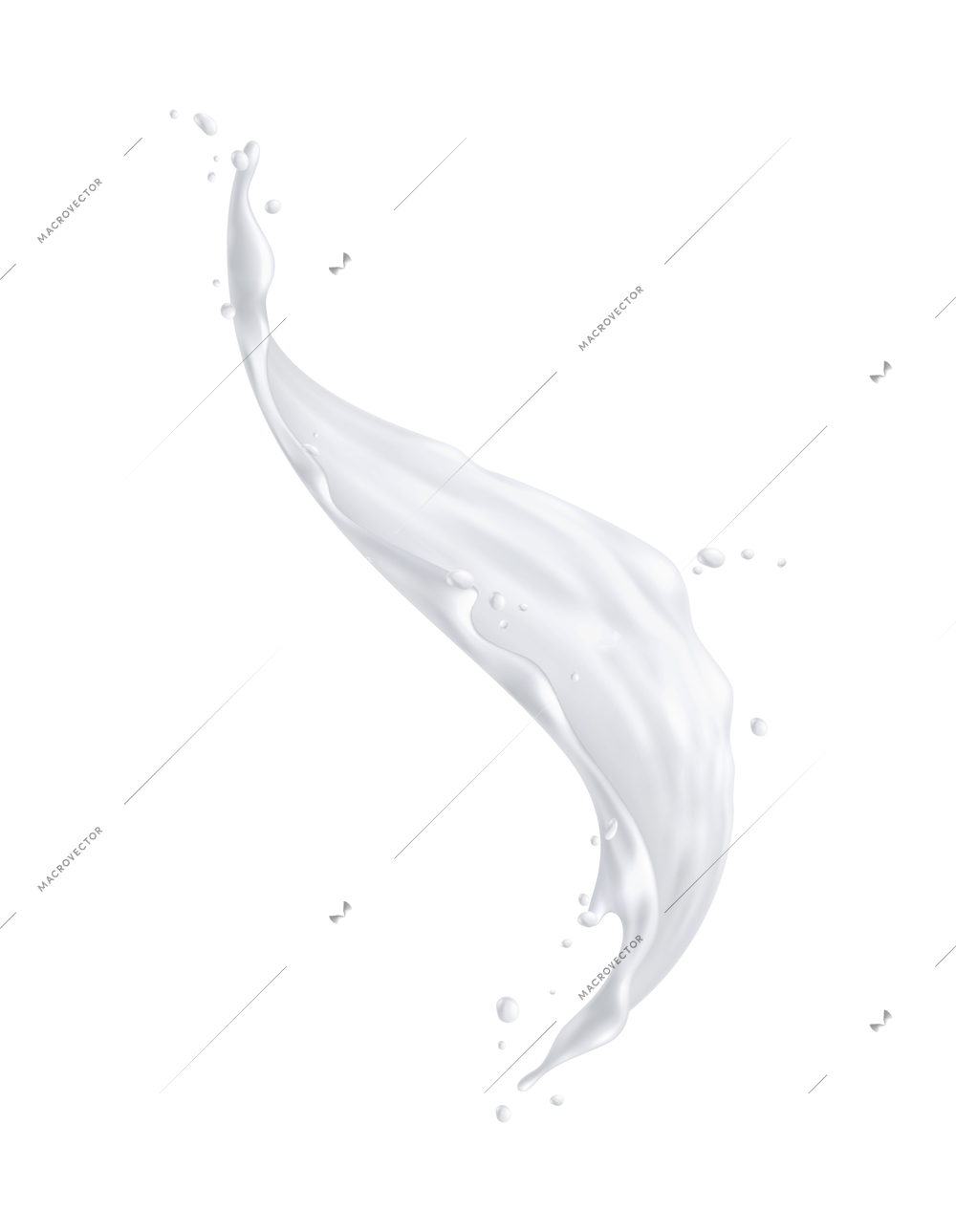 Milk splashes realistic composition with isolated image of spluttering white liquid on blank background vector illustration