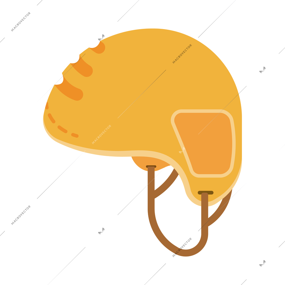 Isometric bicycle bike composition with isolated image of helmet vector illustration
