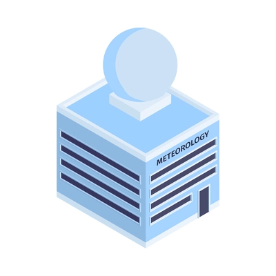 Isometric meteorological weather center forecasters composition with isolated building of meteo center vector illustration