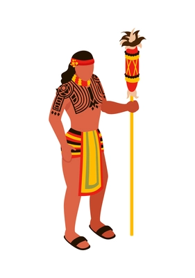 Isometric philippine travel composition with isolated image of traditional male costume vector illustration