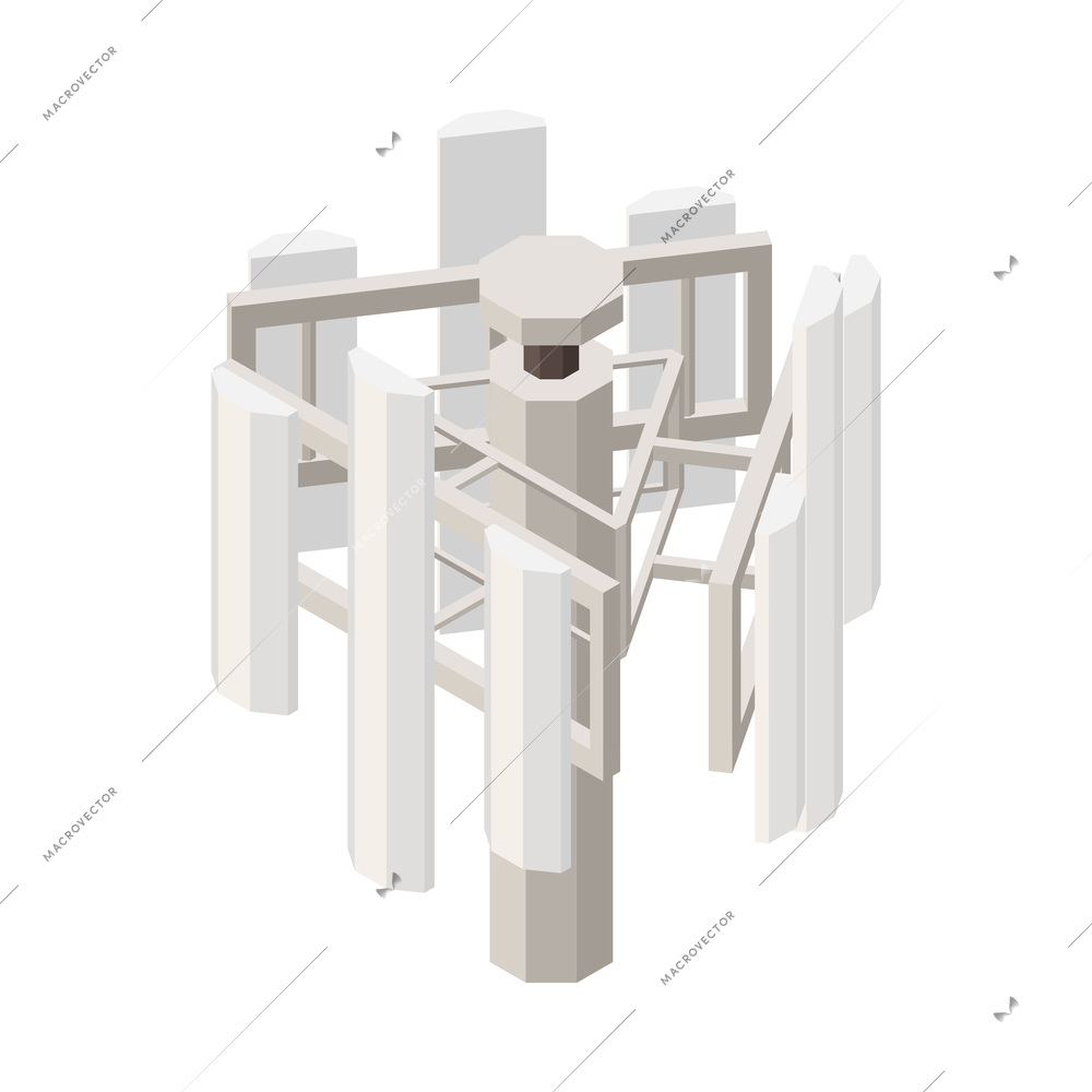 Modern internet 5g communication technology isometric composition with isolated image of antennas stack vector illustration