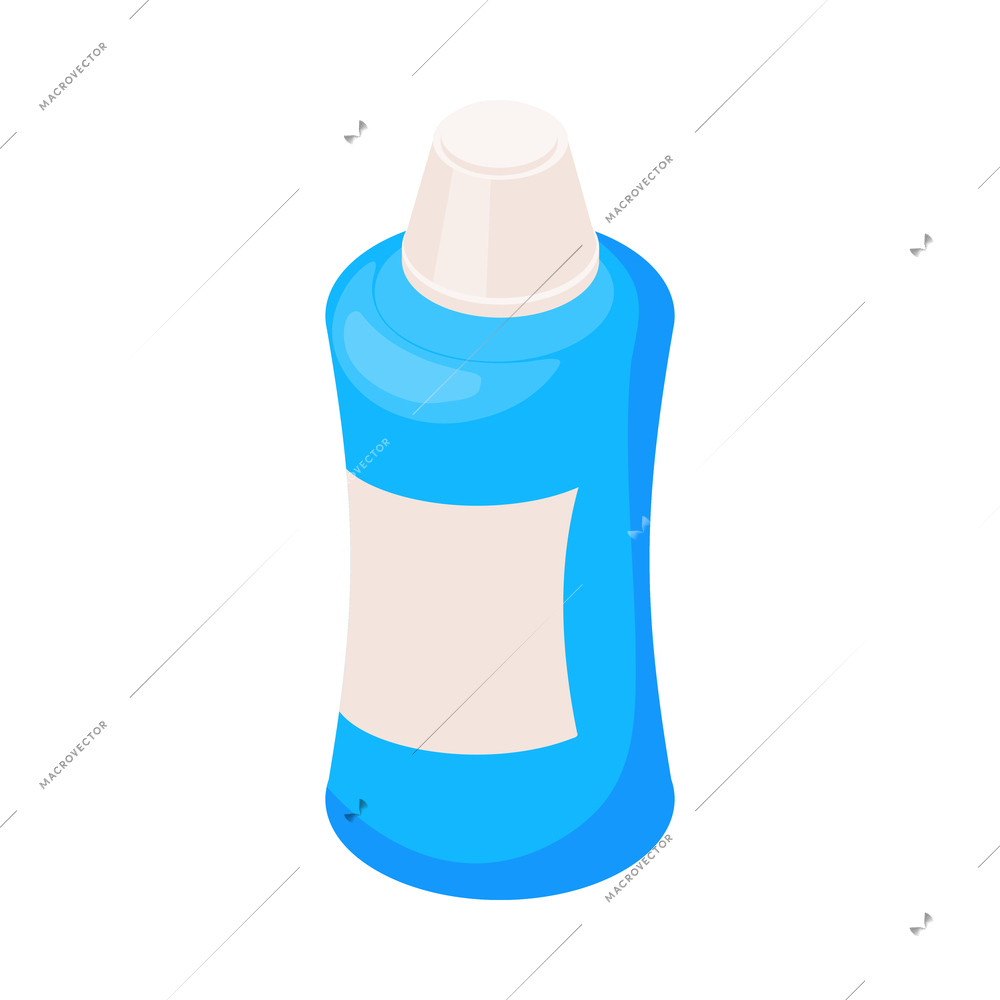 Massage therapy isometric icons composition with isolated image of plastic bottle vector illustration