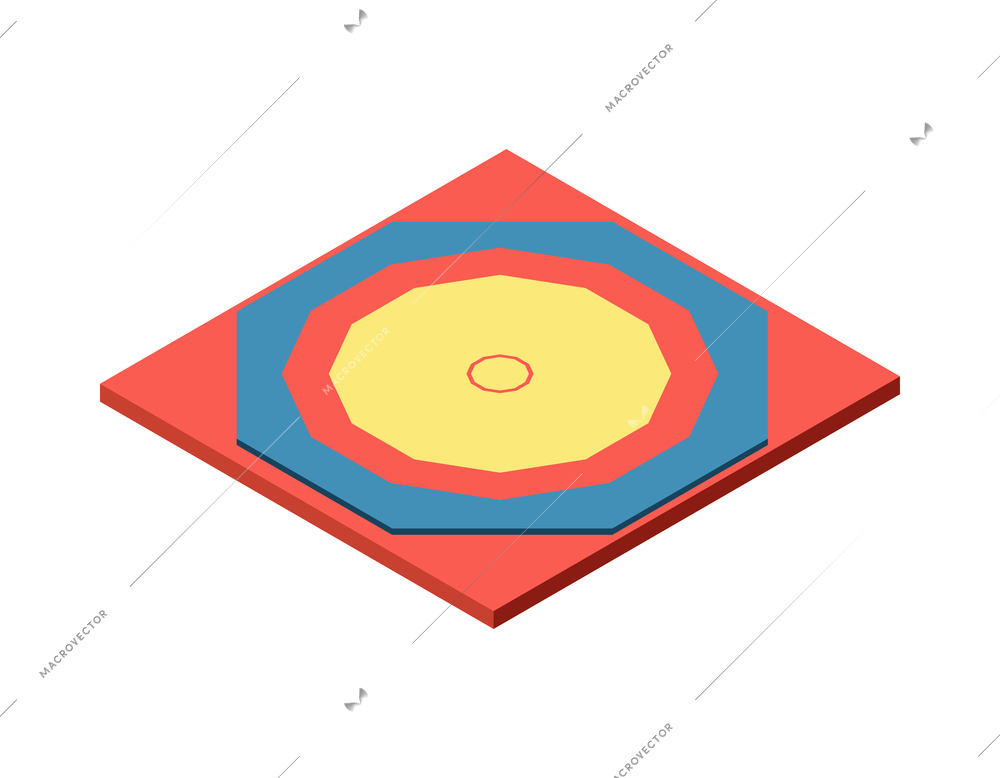 Sport fields isometric composition with isolated image of sport field on blank background vector illustration