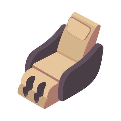 Massage therapy isometric icons composition with isolated image of electric armchair vector illustration