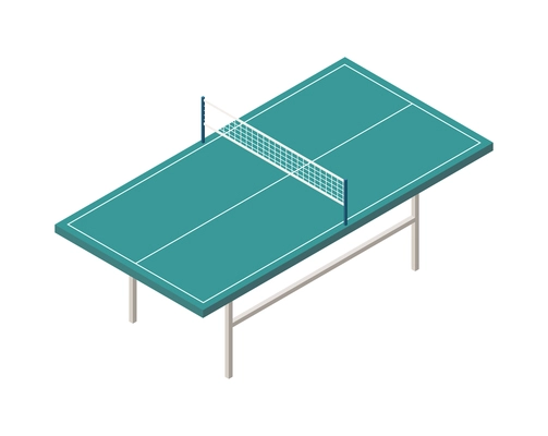 Sport fields isometric composition with isolated image of ping pong table on blank background vector illustration