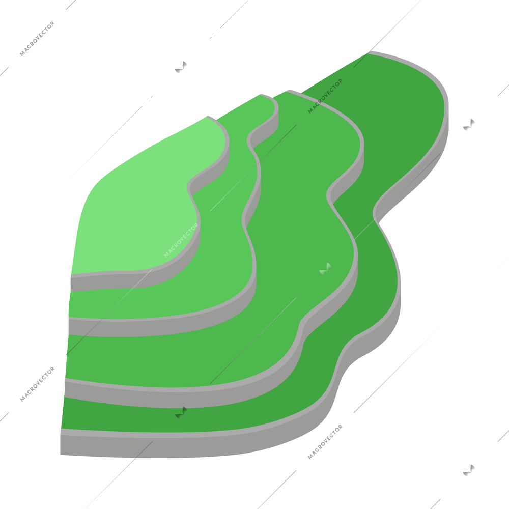 Isometric philippine travel composition with isolated image of sliced ground vector illustration