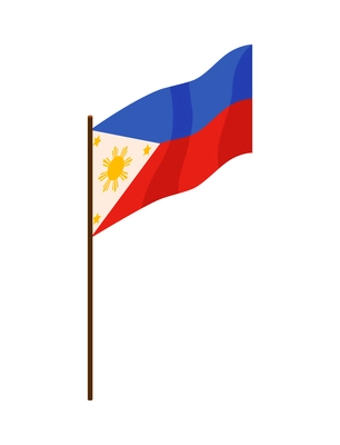 Isometric philippine travel composition with isolated image of national flag vector illustration