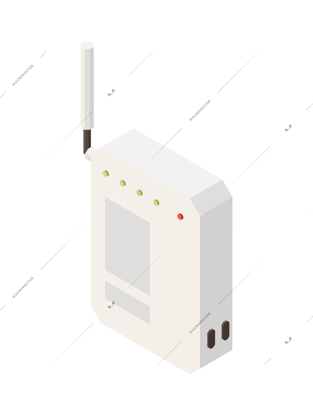 Modern internet 5g communication technology isometric composition with isolated image of wireless unit vector illustration