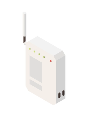 Modern internet 5g communication technology isometric composition with isolated image of wireless unit vector illustration