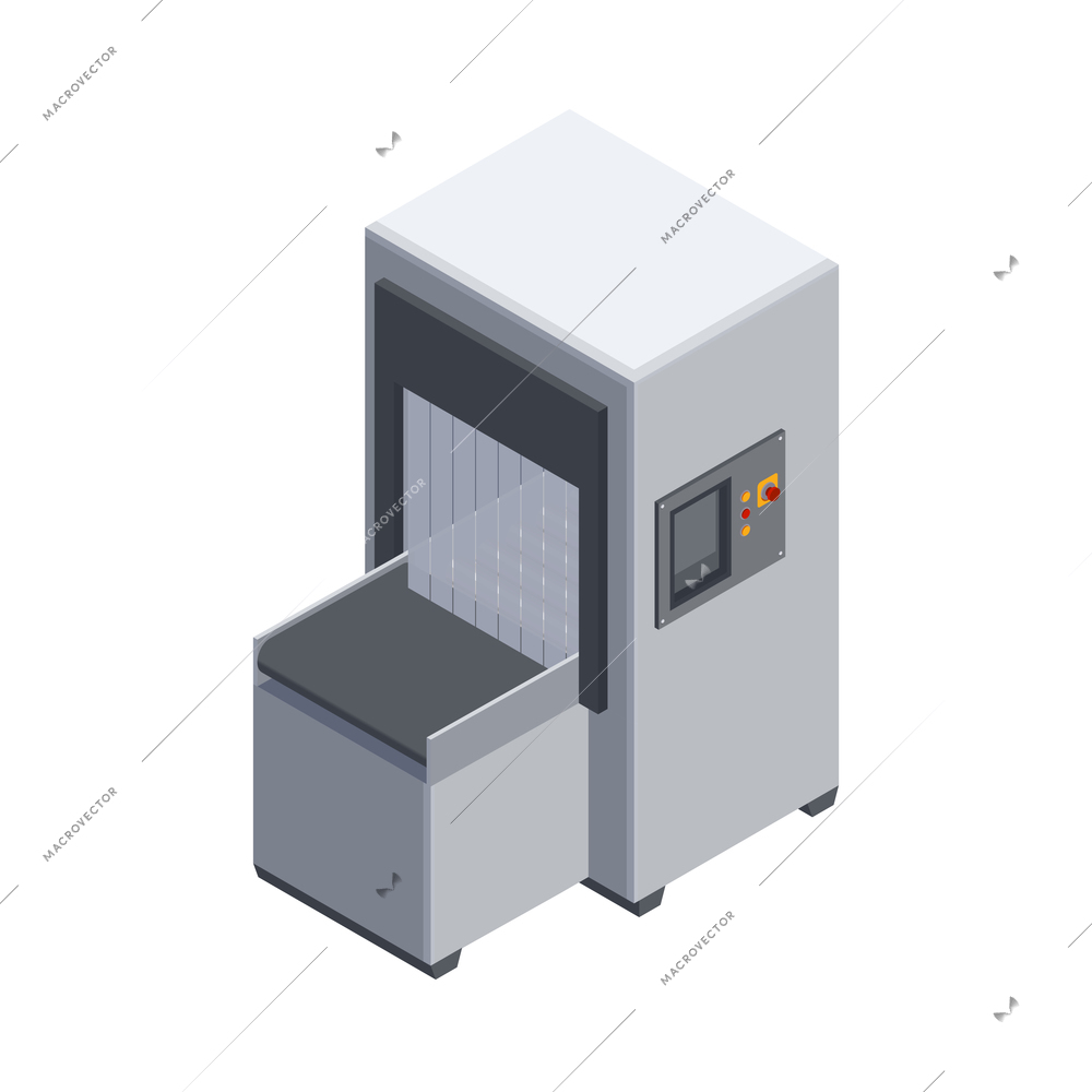 Industrial equipment composition with isolated image of factory appliance on blank background vector illustration