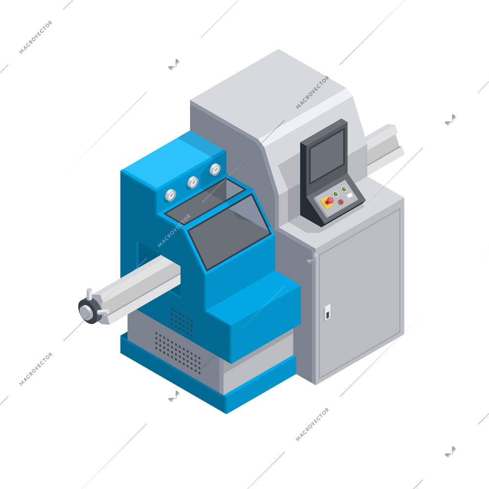 Industrial equipment composition with isolated image of factory appliance on blank background vector illustration