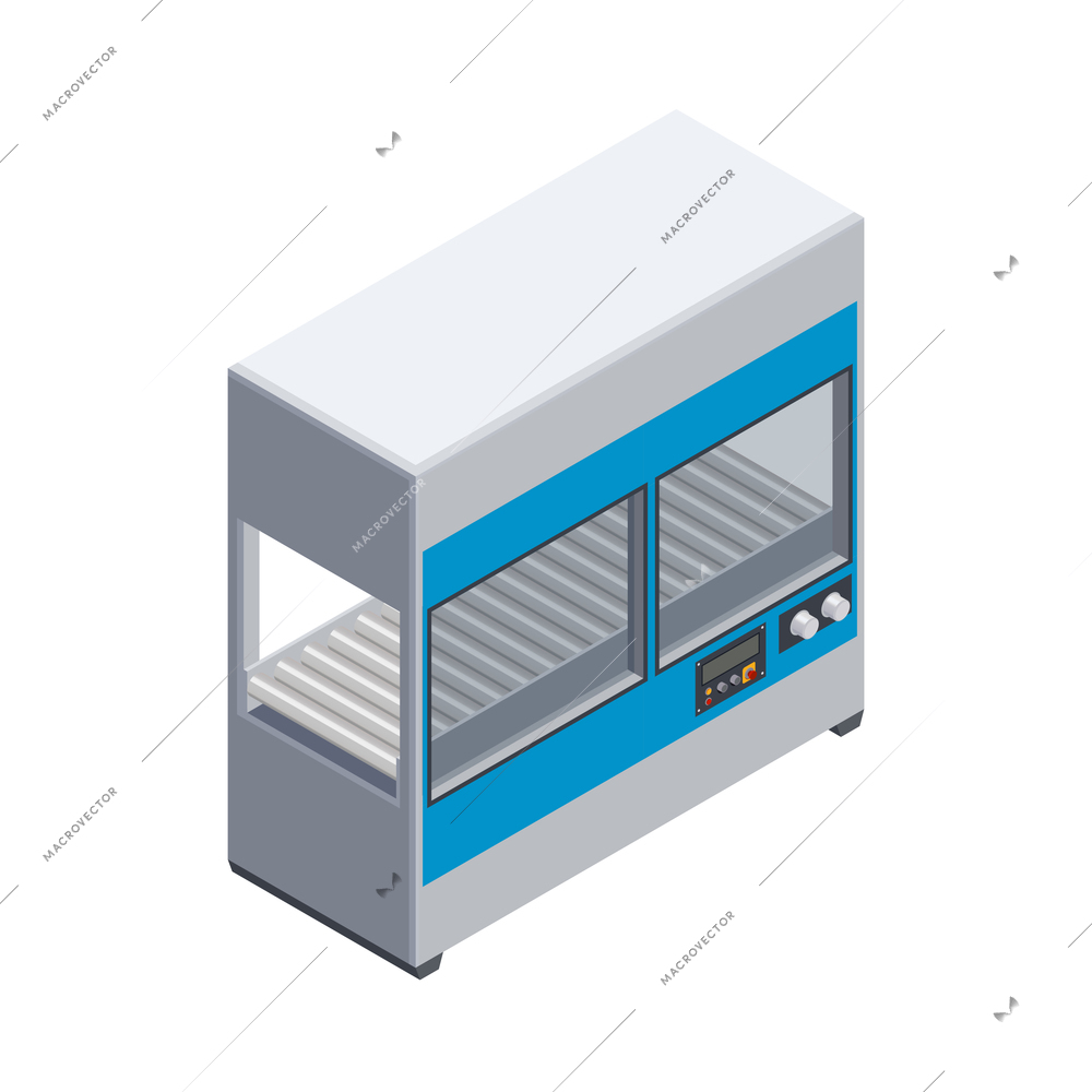 Industrial equipment composition with isolated image of factory appliance on blank background vector illustration