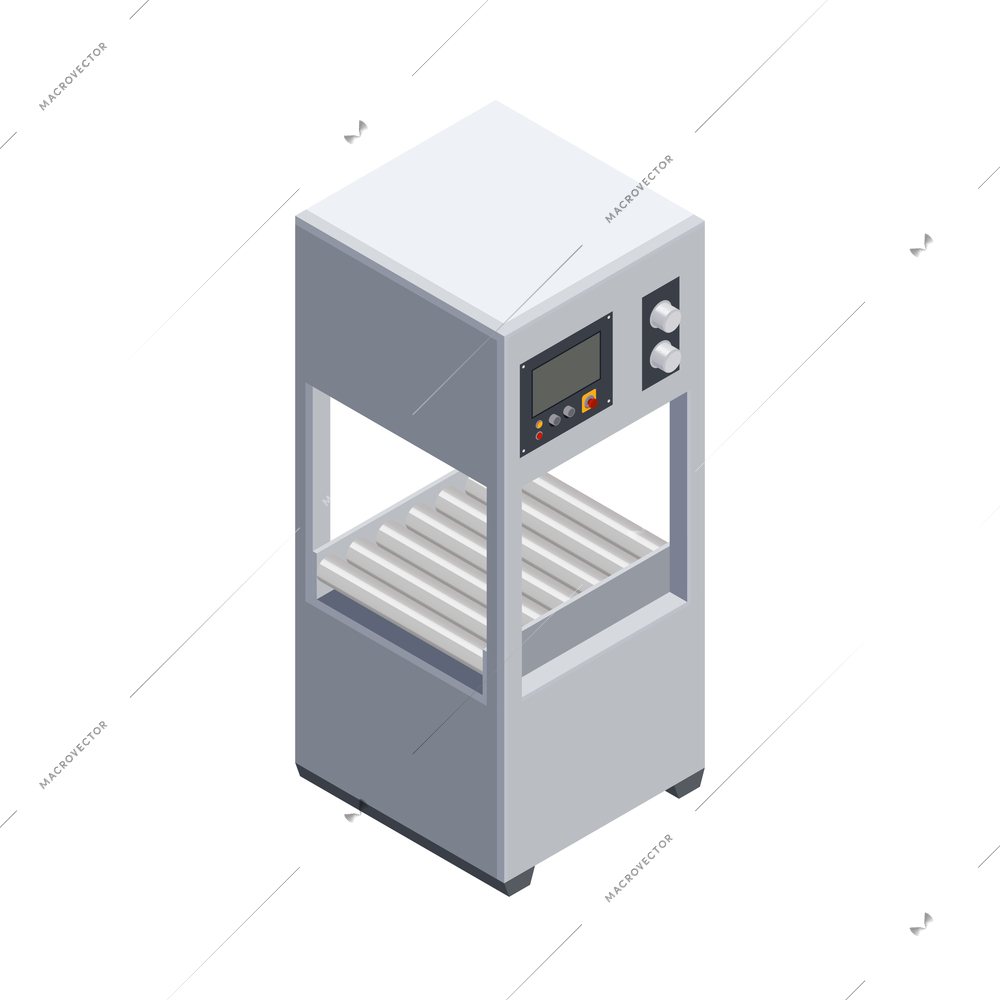 Industrial equipment composition with isolated image of factory appliance on blank background vector illustration