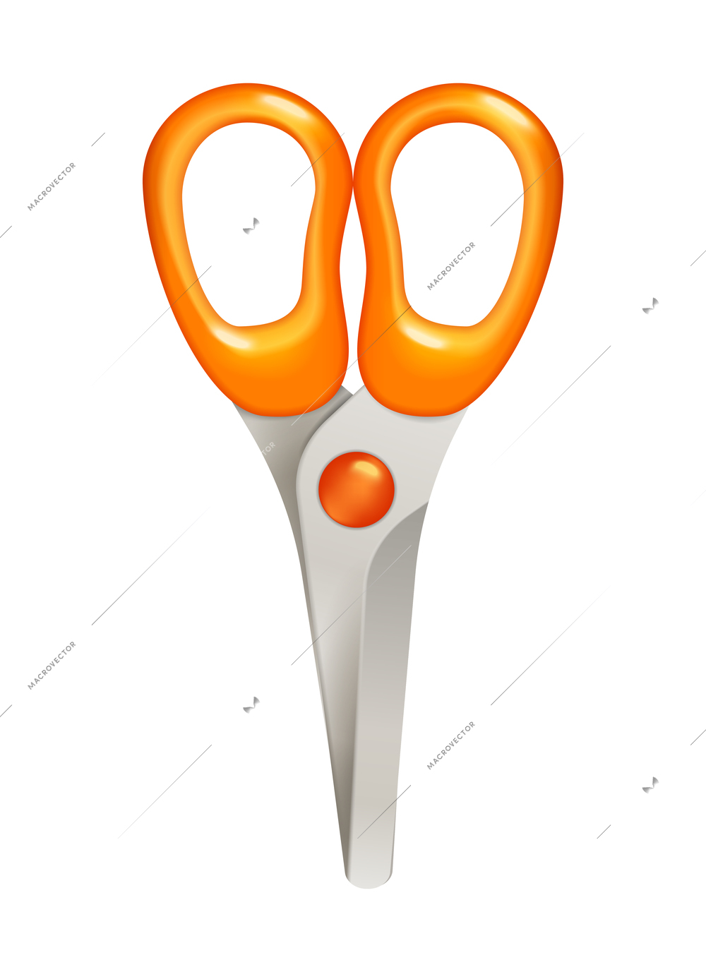 Stationery realistic composition with isolated image of scissors on blank background vector illustration