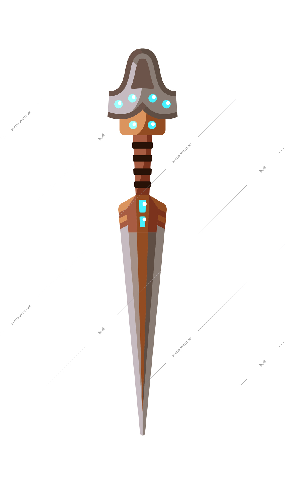 Maya civilization culture composition with isolated image of prehistoric stone knife vector illustration