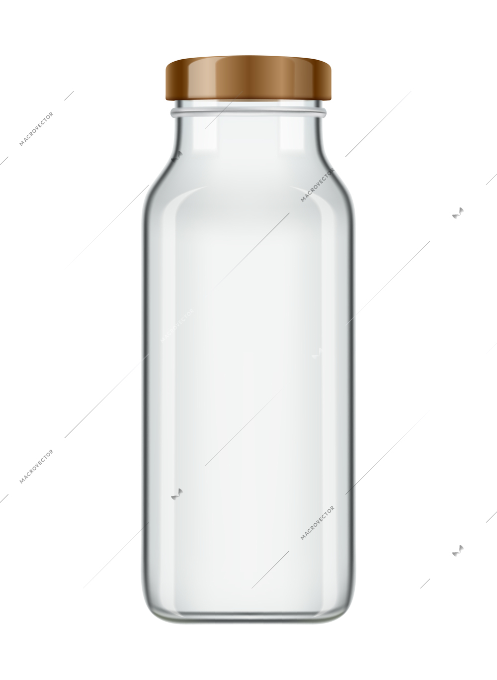 Realistic jar glass cup for detox water cocktail smoothie composition of isolated image on blank background vector illustration