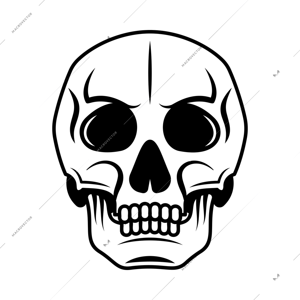 Cowboy emblem monochrome vintage composition with isolated image of human skull vector illustration