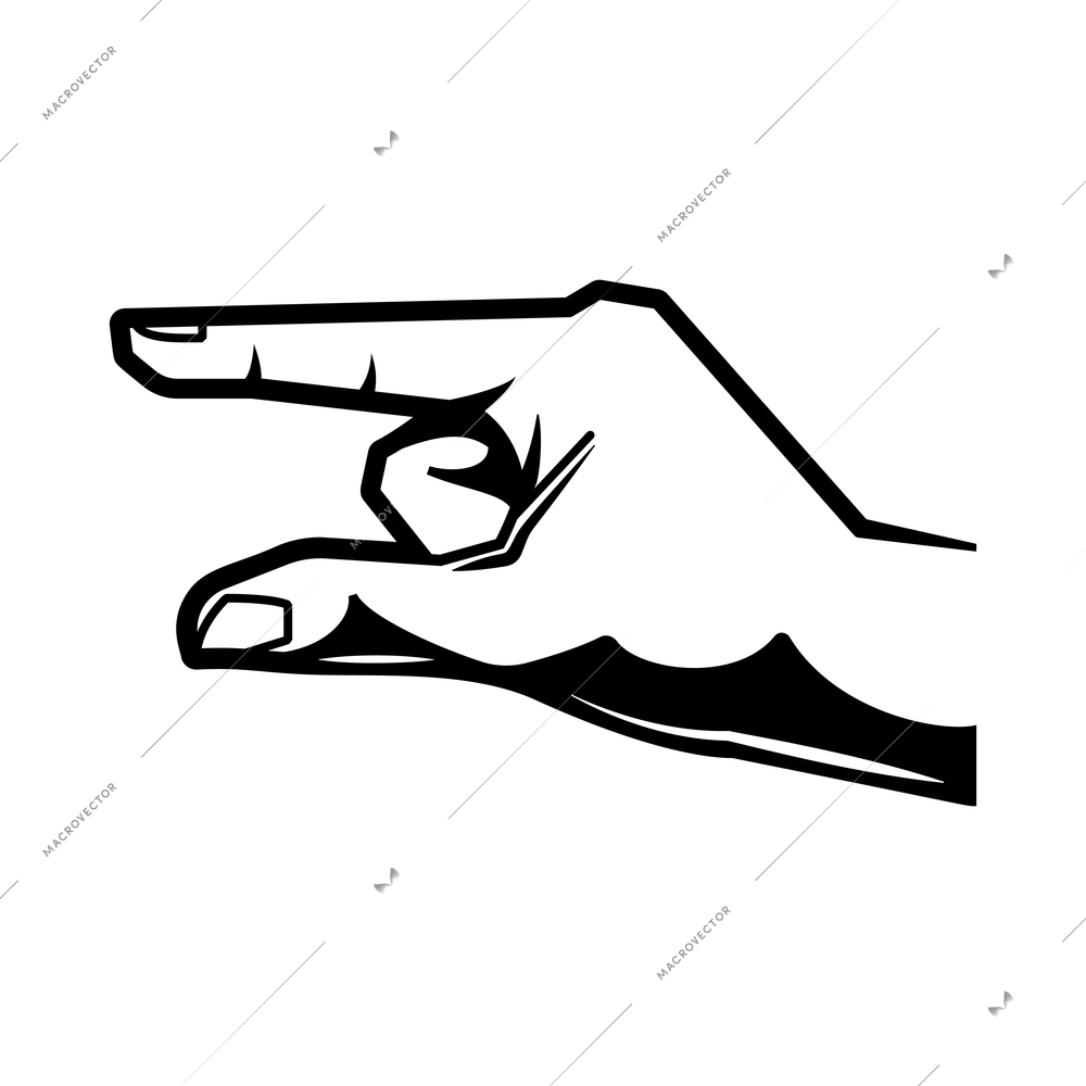 Hand wrist gesture black engraving composition with monochrome gesture vector illustration