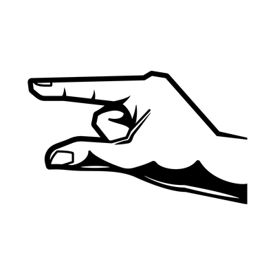 Hand wrist gesture black engraving composition with monochrome gesture vector illustration