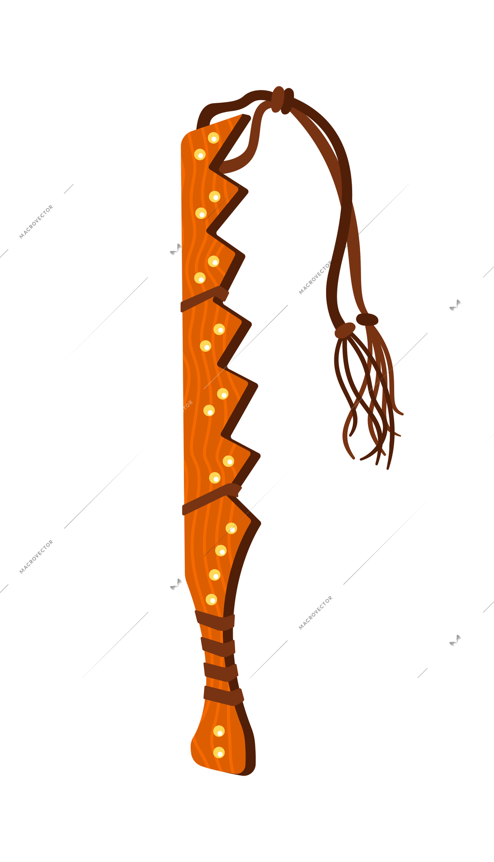 Maya civilization culture composition with isolated image of ancient flogger vector illustration
