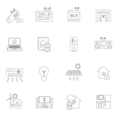 Smart Home Automation Technology Icons Flat Vector Illustration 6891