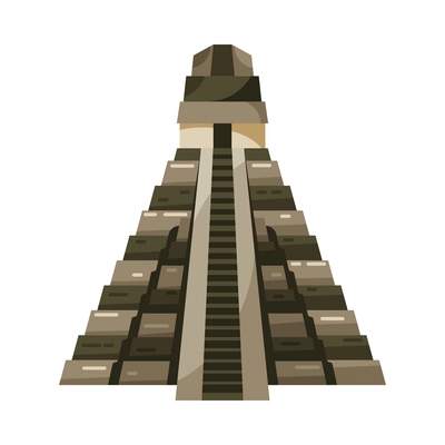 Maya civilization culture composition with isolated image of ancient pyramid building vector illustration