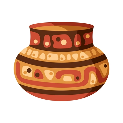 Maya civilization culture composition with isolated image of ancient vase vector illustration