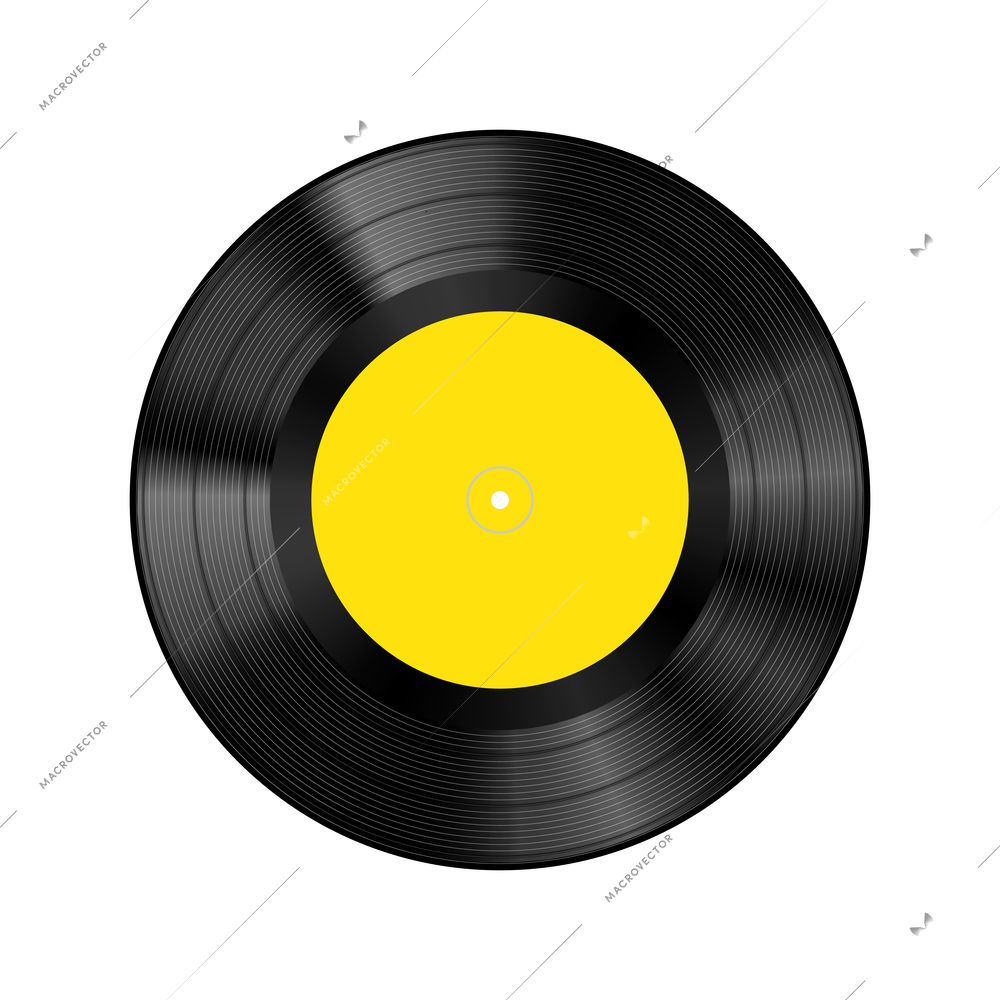 Vinyl realistic composition with image of ep vinyl disk on transparent background vector illustration