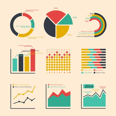 Business ratings graphs and charts infographic elements isolated vector illustration