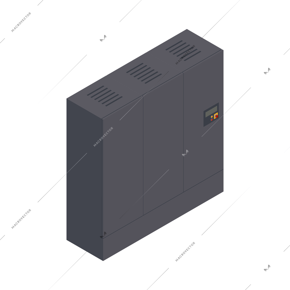 Closed racks for data center interior isometric icon 3d vector illustration