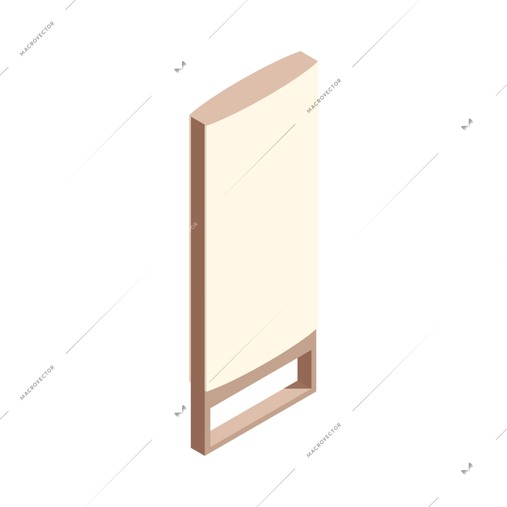 Outdoor blank advertising panel on white background isometric 3d vector illustration