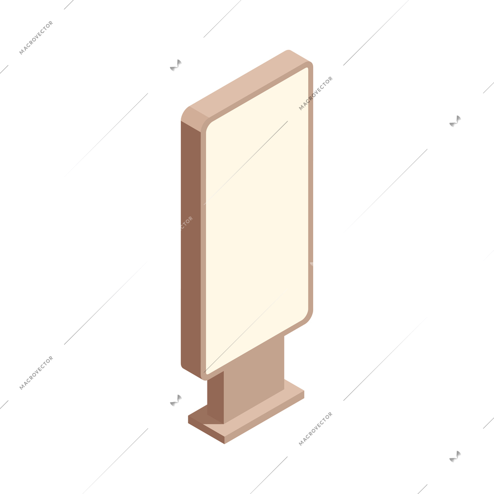 Outdoor advertising light panel on white background isometric 3d vector illustration