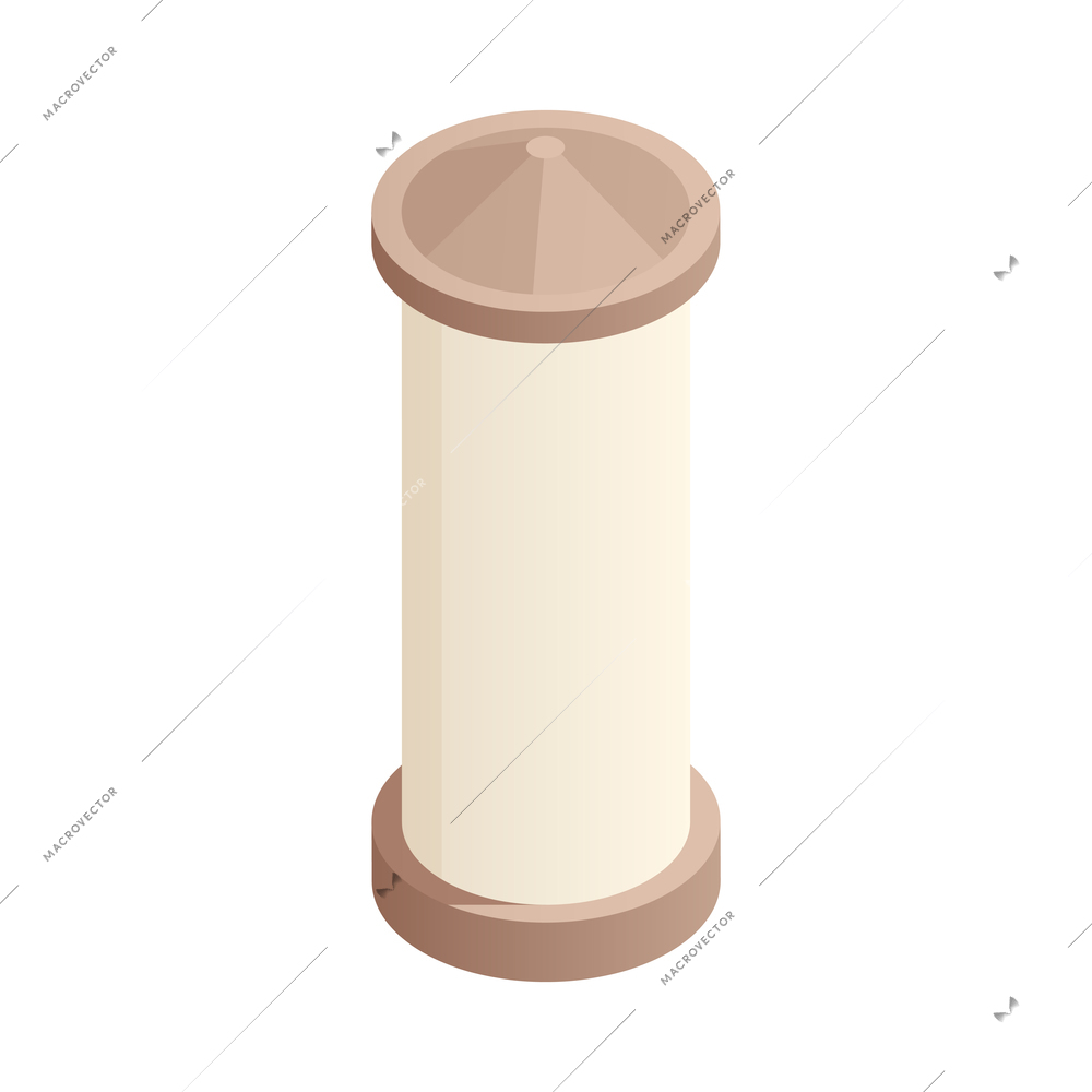 Blank advertising column on white background isometric vector illustration