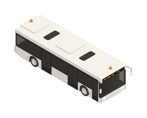 Airport apron bus isometric icon on white background 3d vector illustration