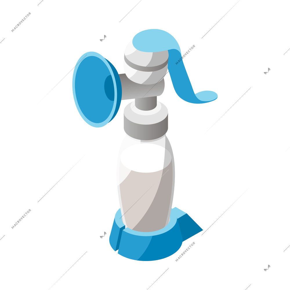 Breast pump isometric icon on white background 3d vector illustration