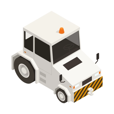 Airport baggage tractor icon in isometric style 3d vector illustration