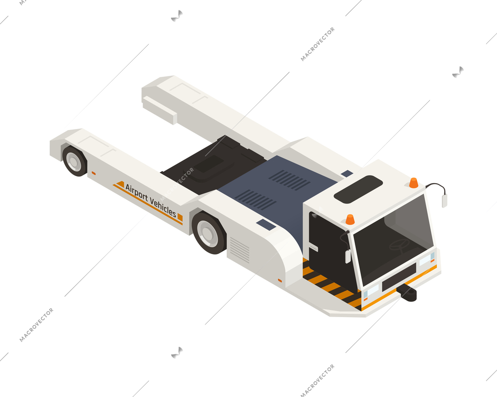 Airport truck on white background isometric 3d vector illustration