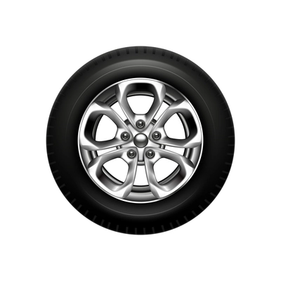 New realistic car wheel with tyre on white background vector illustration