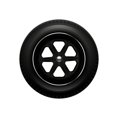 Realistic black car alloy wheel closeup on blank background vector illustration