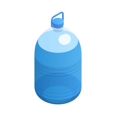 Isometric icon with big blue plastic water bottle vector illustration