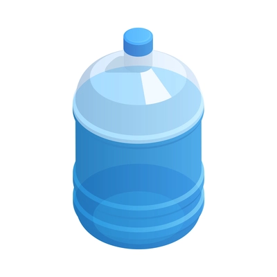 Big blue plastic water bottle for cooler isometric icon vector illustration