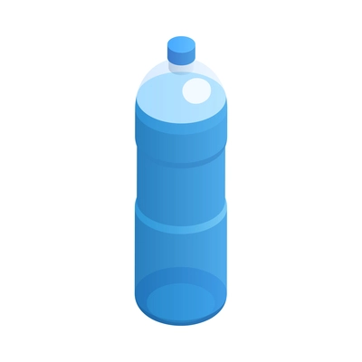 Plastic water bottle on white background isometric vector illustration